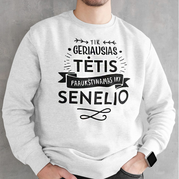 Džemperis "Tik geriausias tėtis paaukštintas iki senelio" (be kapišono)