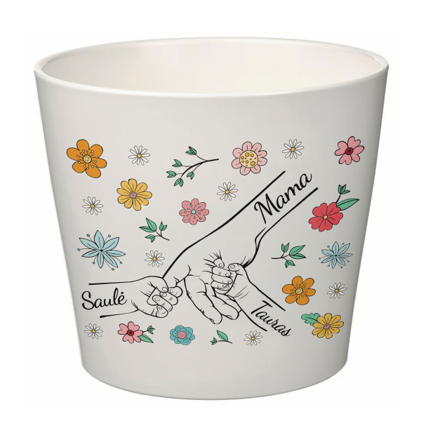 Elegantiškas vazonas "Mama ir vaikai" su vaikų vardais