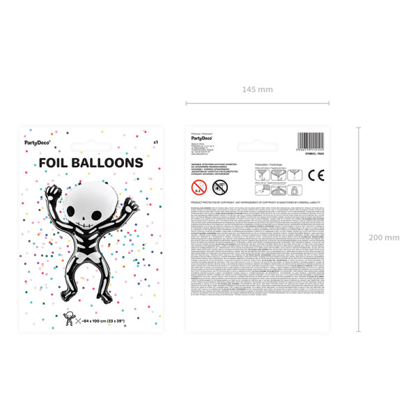 Forminis folinis balionas "Skeletas" (84x100cm) Forminis folinis balionas "Skeletas" (84x100cm)