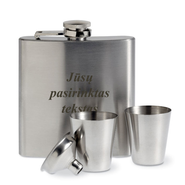 Gertuvės rinkinys su taurelėmis ir piltuvėliu "ALBYN" (180ml) (su galimybe išgraviruoti už papildomą kainą) Gertuvės rinkinys su taurelėmis ir piltuvėliu "ALBYN" (180ml) (su galimybe išgraviruoti už papildomą kainą)