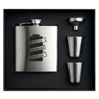 Gertuvės rinkinys su taurelėmis ir piltuvėliu "Boso baterija" (180ml)