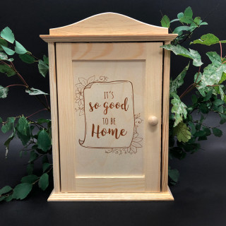 Medinė raktų dėžutė "It's so good to be home"