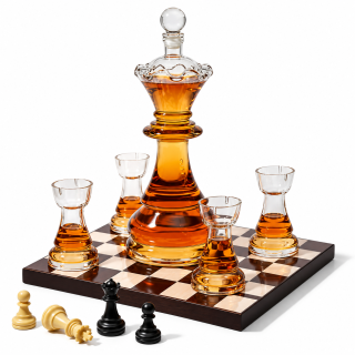 Grafino ir 4 stiklinių rinkinys „Royal Chess“