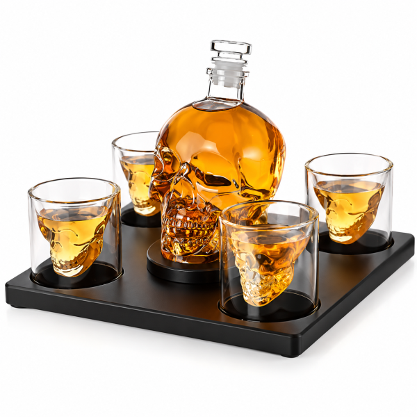 Grafino ir 4 stiklinių rinkinys "Skeleton"
