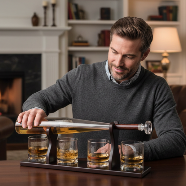 Grafino su stovu ir 4 stiklinių rinkinys "Baseball bat"