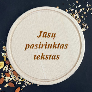 Graviruota apvali pjaustymo lentelė su Jūsų pasirinktu tekstu