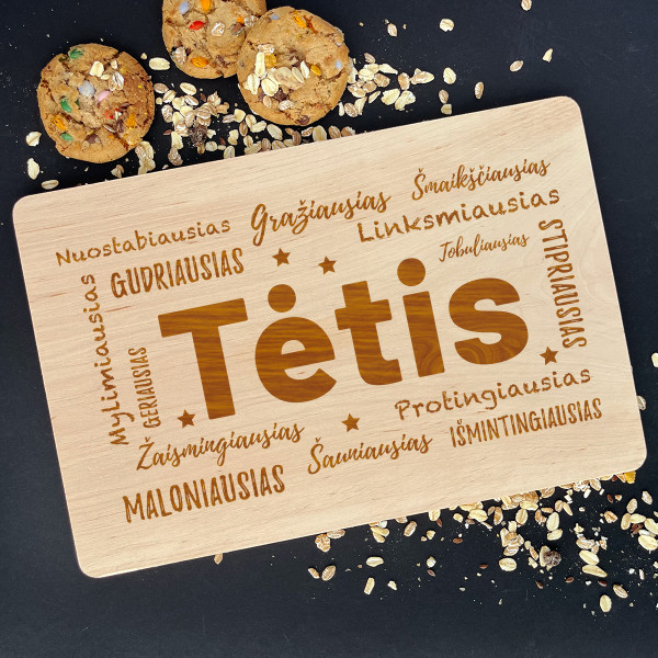Graviruota medinė pjaustymo lentelė "Tėtis"