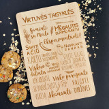 Graviruota medinė  pjaustymo lentelė "Virtuvės taisyklės"