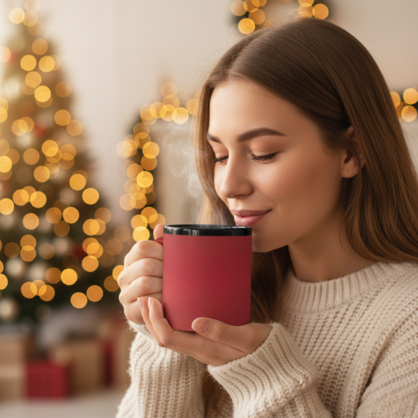 Graviruotas puodelis "Mėgaujuosi čia ir dabar"