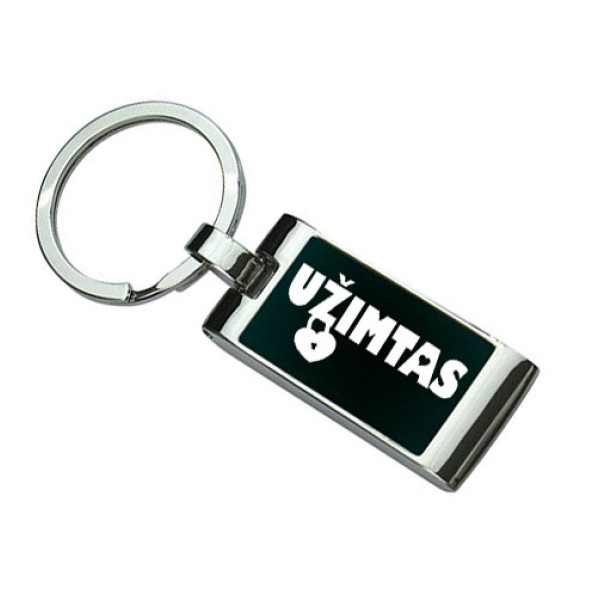 Graviruotas raktų pakabukas "Užimtas" Graviruotas raktų pakabukas "Užimtas"