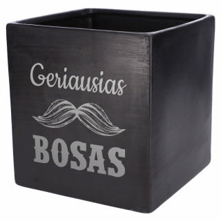 Graviruotas vazonas "Geriausias bosas"