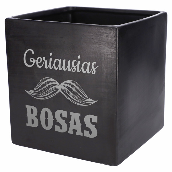 Graviruotas vazonas "Geriausias bosas"