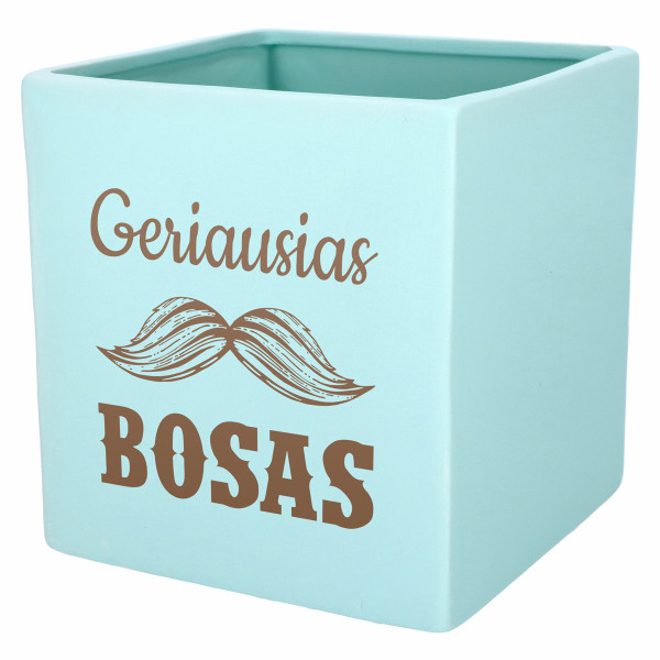 Graviruotas vazonas "Geriausias bosas"