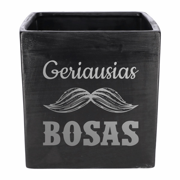 Graviruotas vazonas "Geriausias bosas"