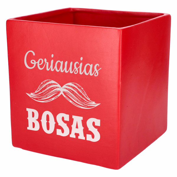 Graviruotas vazonas "Geriausias bosas"