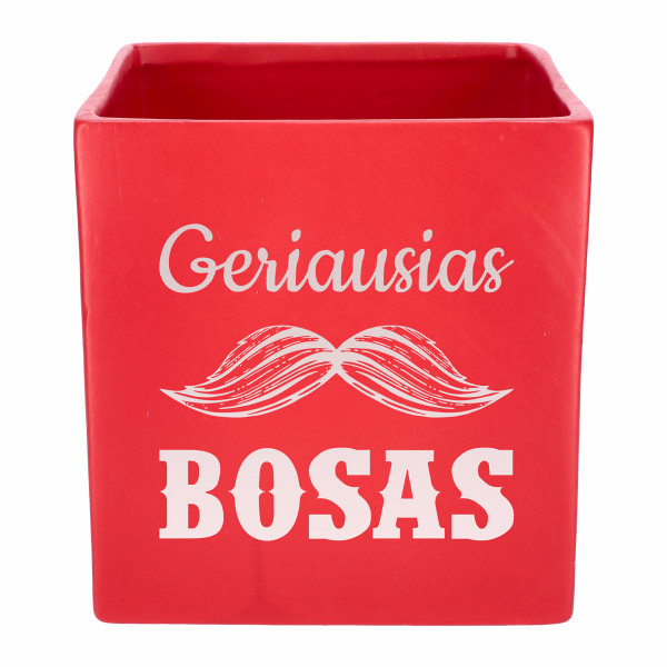Graviruotas vazonas "Geriausias bosas"