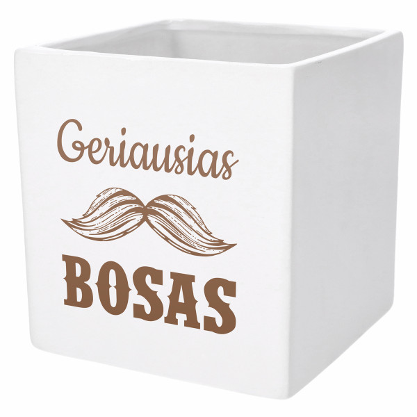 Graviruotas vazonas "Geriausias bosas"