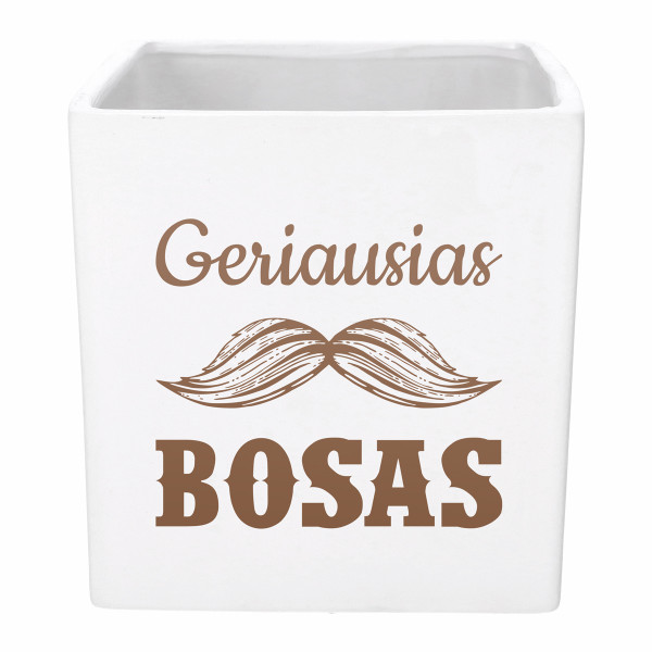 Graviruotas vazonas "Geriausias bosas"
