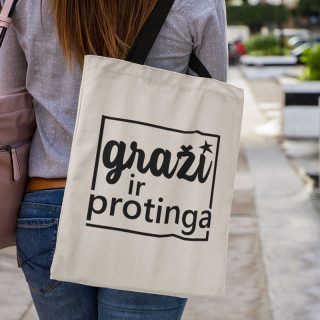 Medžiaginis maišelis "Graži ir protinga"