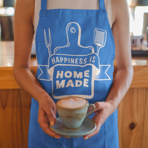 Medvilninė prijuostė "Happiness is home made" Medvilninė prijuostė "Happiness is home made"