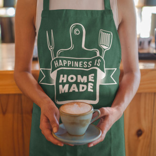 Medvilninė prijuostė "Happiness is home made"