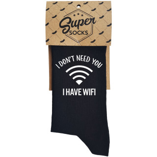 Kojinės "I don't need you I have wifi"