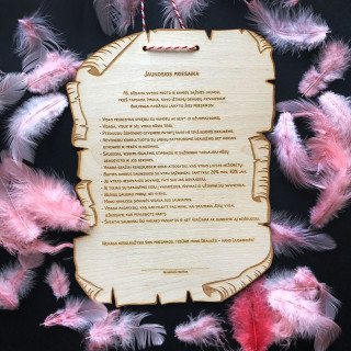 Graviruota medinė lentelė "Jaunosios priesaika"
