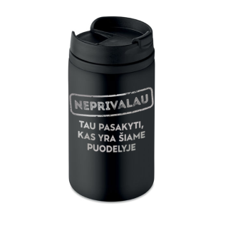 Juodas termopuodelis "Neprivalau tau pasakyti" (250ml)