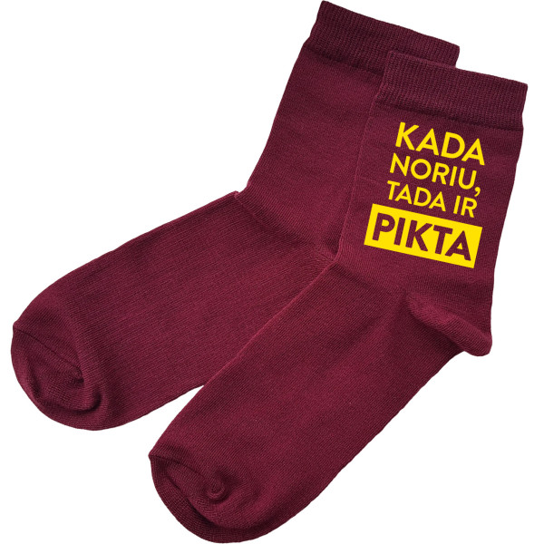 Moteriškos kojinės "Kada noriu, tada ir pikta" Moteriškos kojinės "Kada noriu, tada ir pikta"