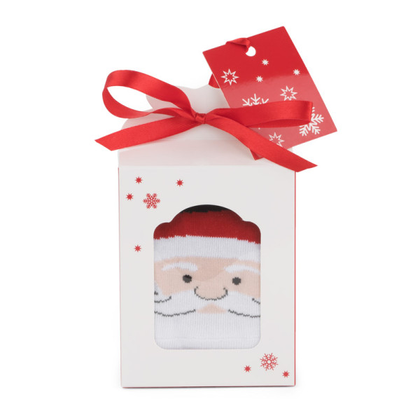 Kalėdinės kojinės "FELIZ" šventinėje dėžutėje (2 poros)