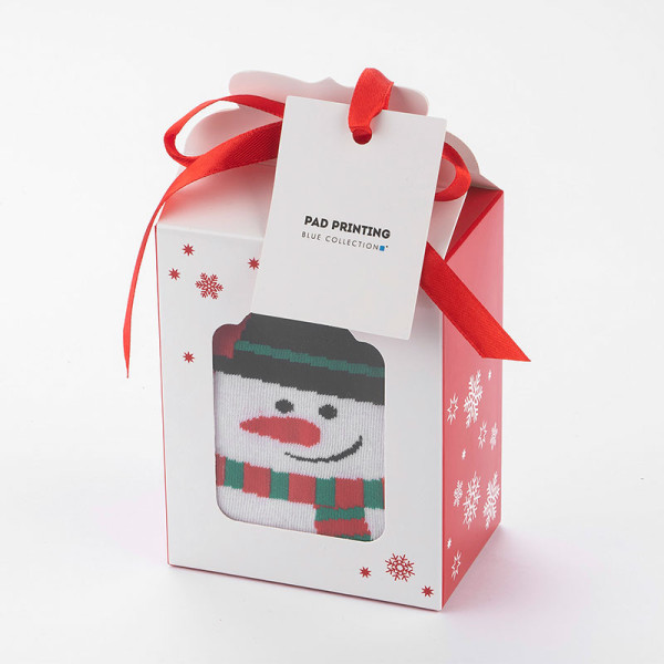 Kalėdinės kojinės "SNOWMAN" šventinėje dėžutėje (2 poros)