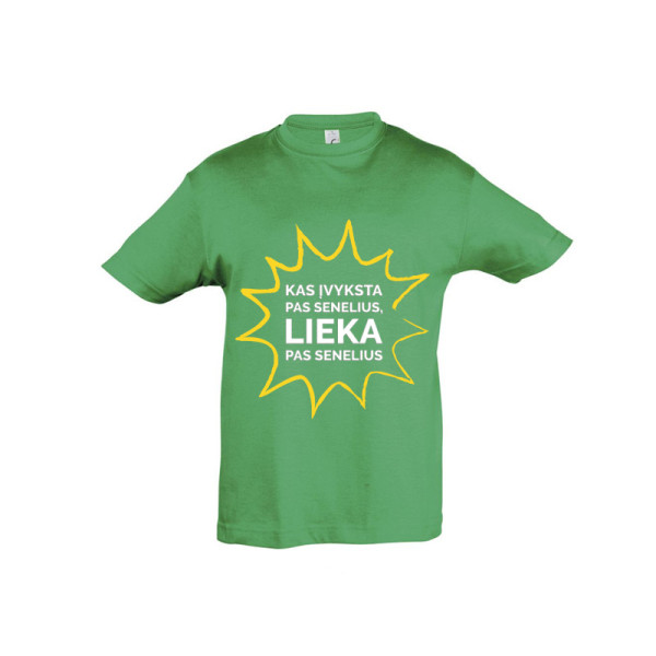 Vaikiški marškinėliai "Kas vyksta pas senelius - lieka pas senelius"