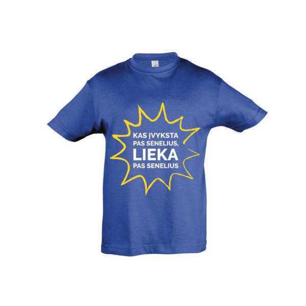 Vaikiški marškinėliai "Kas vyksta pas senelius - lieka pas senelius"