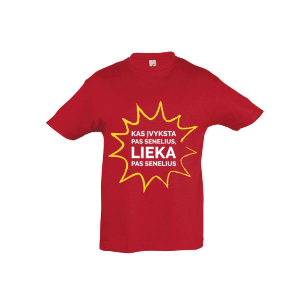 Vaikiški marškinėliai "Kas vyksta pas senelius - lieka pas senelius"