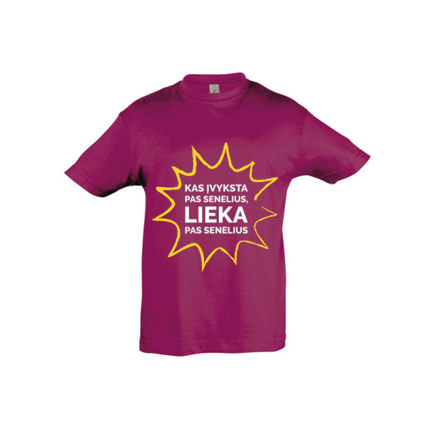 Vaikiški marškinėliai "Kas vyksta pas senelius - lieka pas senelius"