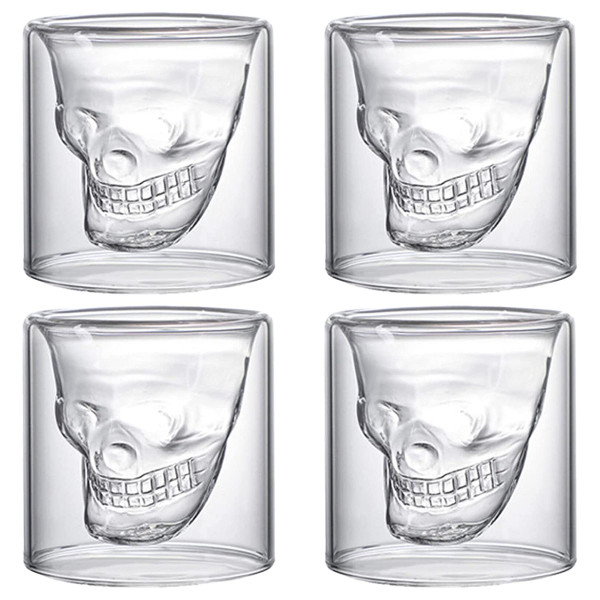 Kaukolės formos stikliukų rinkinys "DOOMED", 4 x 75ml