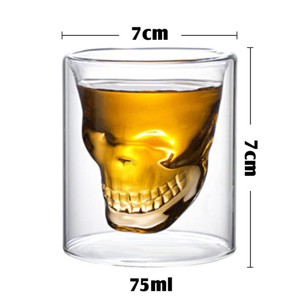 Kaukolės formos stikliukų rinkinys "DOOMED", 4 x 75ml