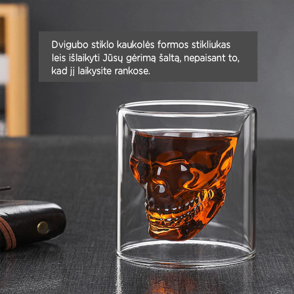 Kaukolės formos stikliukų rinkinys "DOOMED", 4 x 75ml