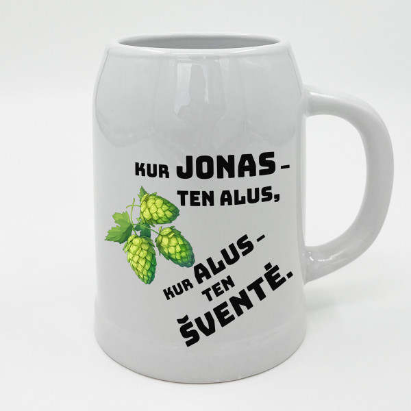 Keramikinis bokalas "Kur Jonas, ten šventė" Keramikinis bokalas "Kur Jonas, ten šventė"
