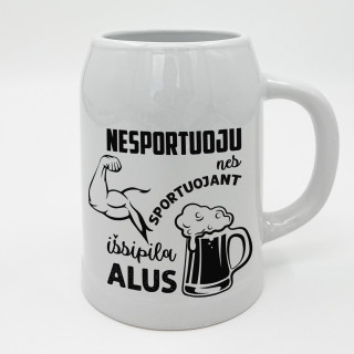 Keramikinis bokalas "Nesportuoju"