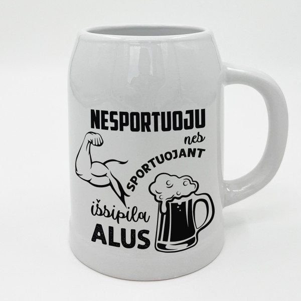 Keramikinis bokalas "Nesportuoju" Keramikinis bokalas "Nesportuoju"