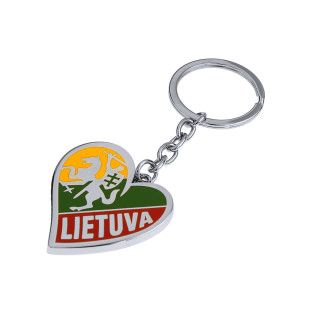 Metalinis širdelės formos pakabukas "Vytis - Lietuva"