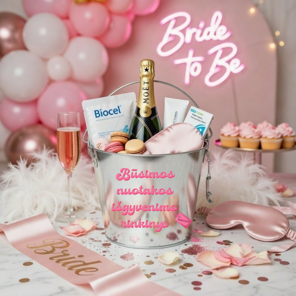 Kibiras "Būsimos nuotakos išgyvenimo rinkinys" su Jūsų pasirinktu vardu