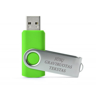 Klasikinis USB raktas (su galimybe išgraviruoti už papildomą kainą) (Žalias, 16 GB)