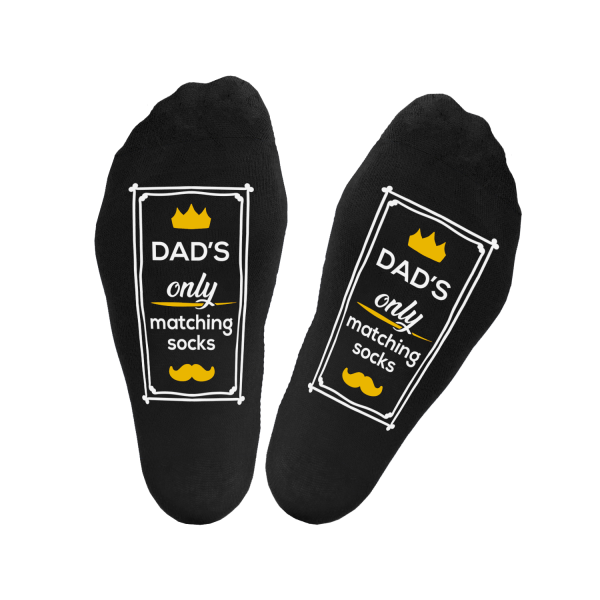 Kojinės su spauda ant padų "Dad's only matching socks" Kojinės su spauda ant padų "Dad's only matching socks"