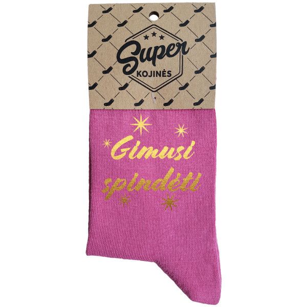 Moteriškos kojinės „Gimusi spindėti“ Moteriškos kojinės „Gimusi spindėti“