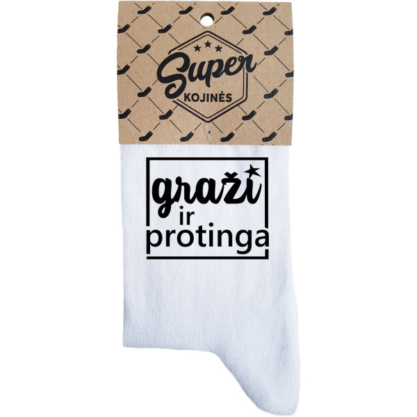 Moteriškos kojinės „Graži ir protinga“ Moteriškos kojinės „Graži ir protinga“