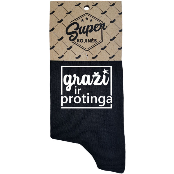 Moteriškos kojinės „Graži ir protinga“ Moteriškos kojinės „Graži ir protinga“