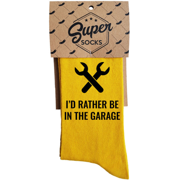Kojinės "I'd rather be in garage"