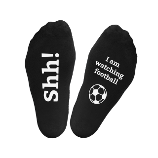Kojinės su spauda ant padų "I am watching football"
